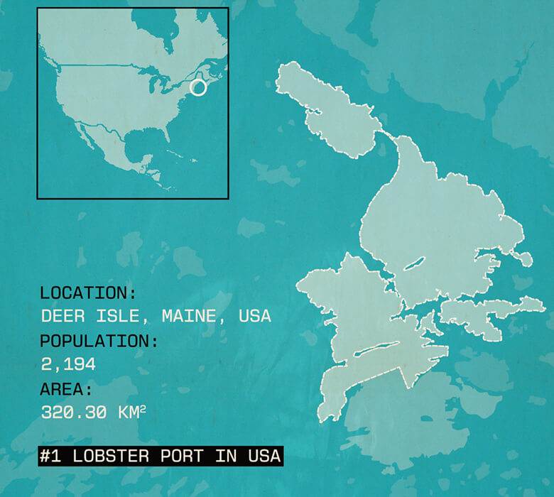 Maine's economy at risk from water pollution. Map of #1 lobster port in USA
